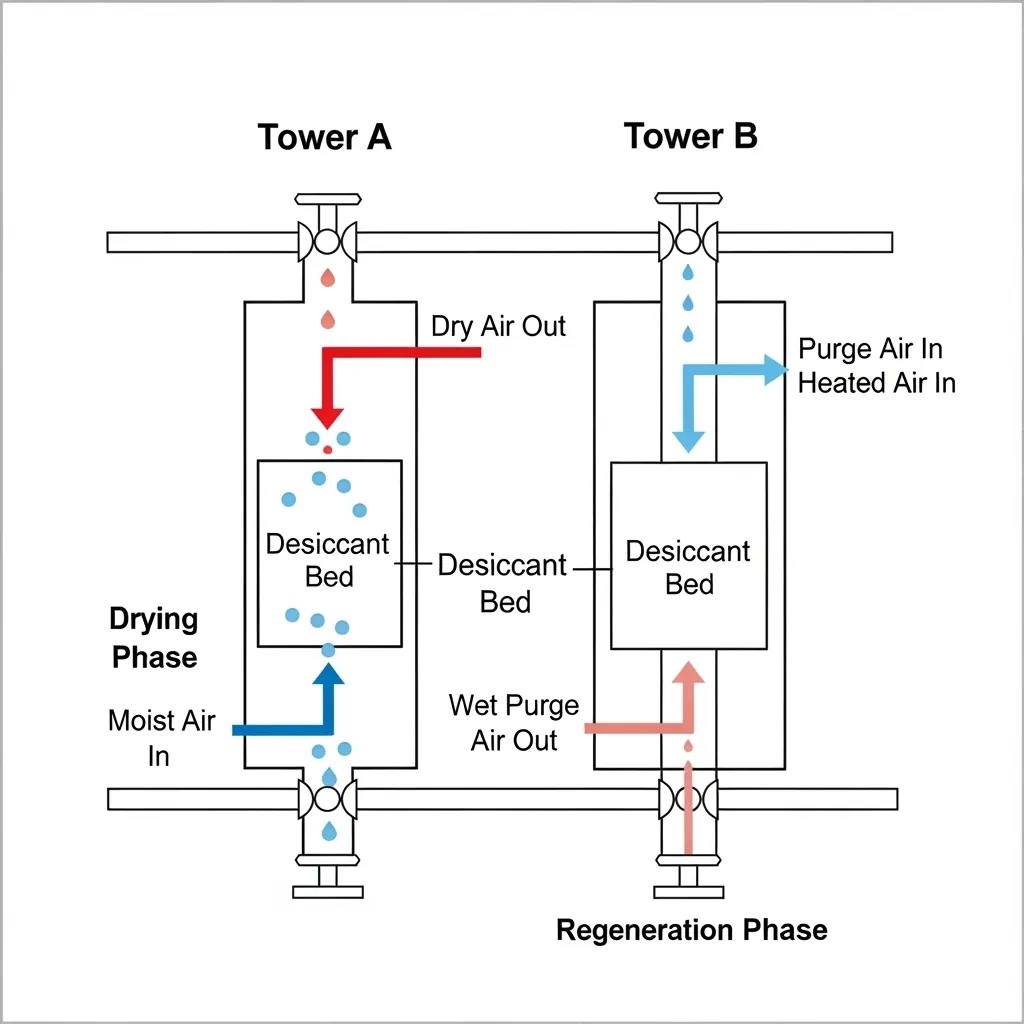 Work principle of desiccant air dryers